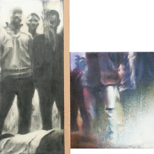 Cuadro de espacios suspensivos, obra del artista José Moreno