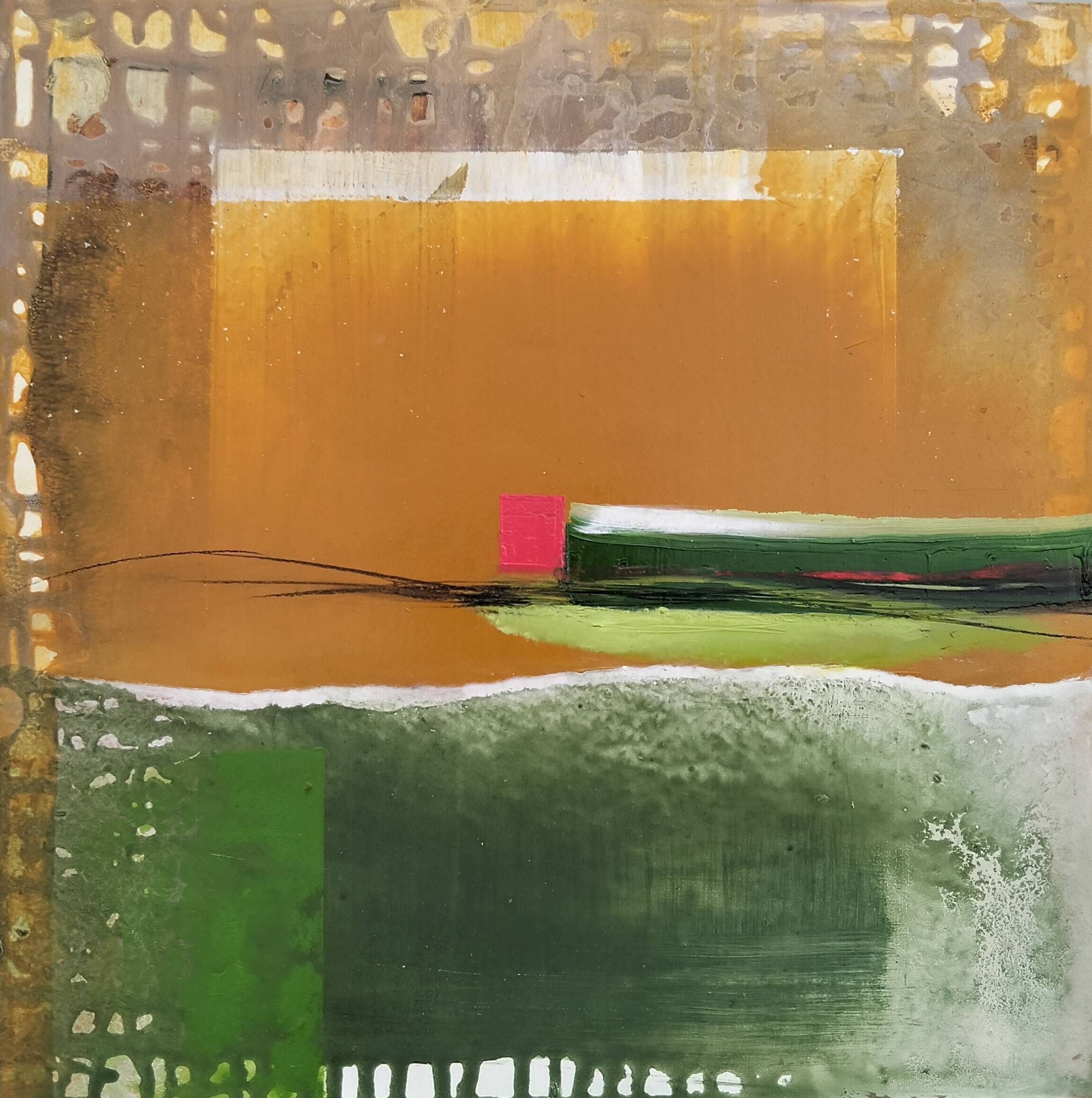 "Paisaje y memoria". 2025. Oleo s/papel. 30x30 cm.