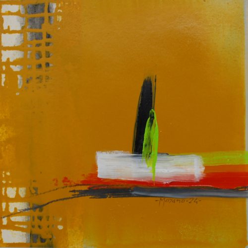 "Instante de equilibrio".  2024. Oleo s/papel. 24x24 cm