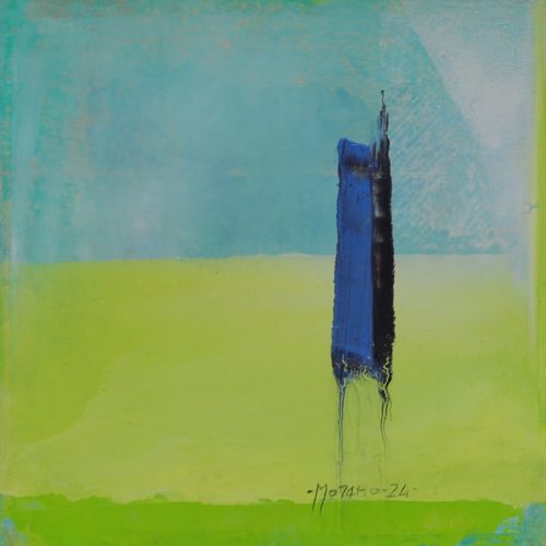 Cubierto de sombra. 2024. Oleo s/papel. 24x24 cm