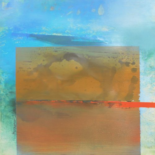 "Herido y surco". 2024. Oleo s/papel. 30x30 cm.