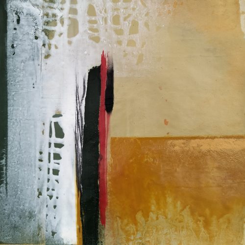 "Por las puertas del alba entra la luz". 2025. Oleo s/papel. 30x30 cm.