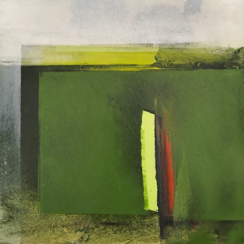 "Sometido a la verdad del suelo". 2025. Oleo s/papel. 30x30 cm.